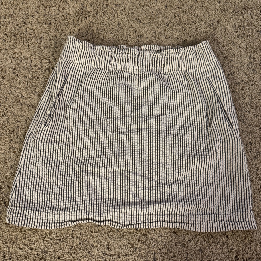 Lands’ End Canvas Striped Skirt With Pockets Size 6 - Picture 1 of 14